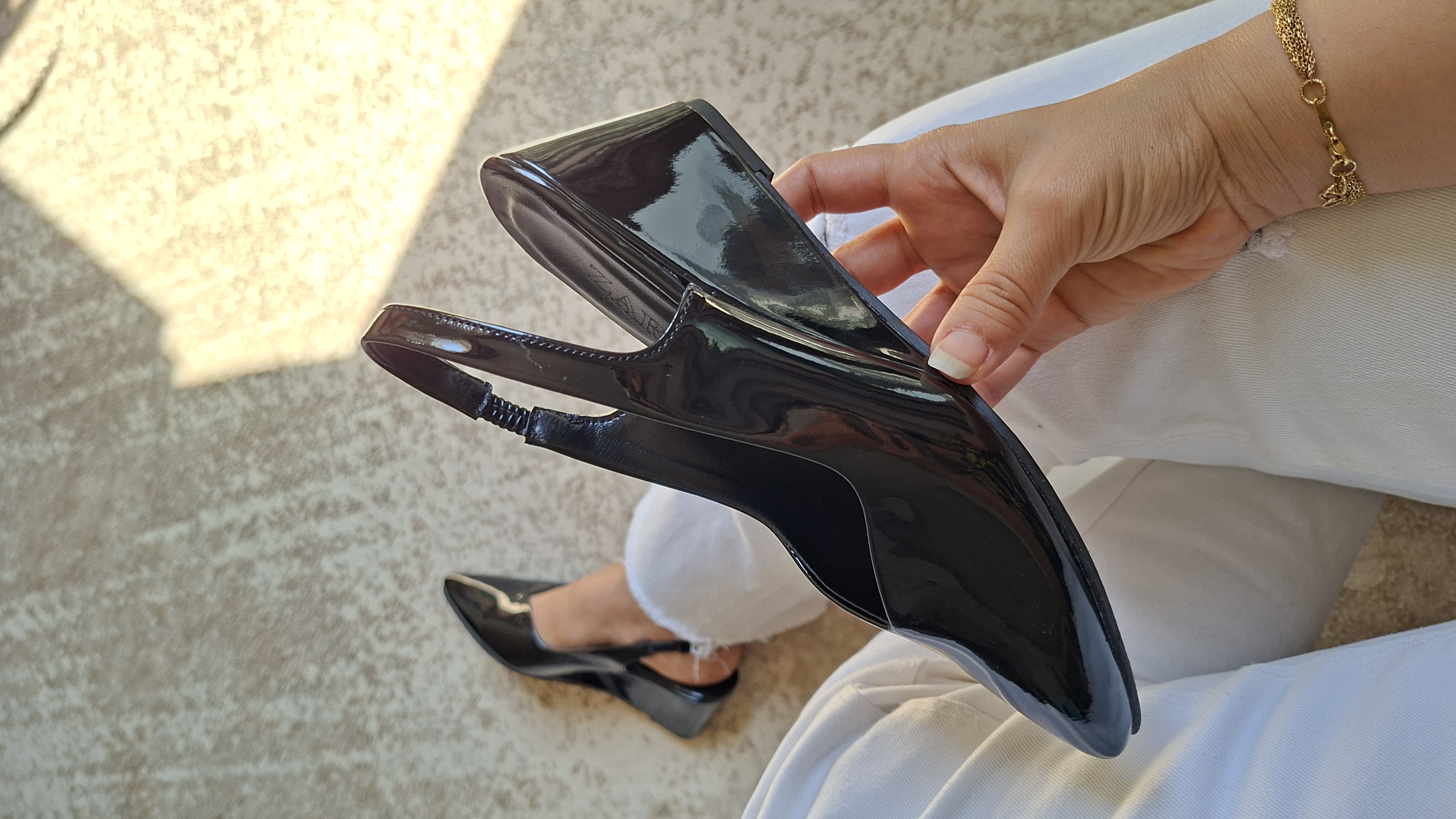 کفش مجلسی پاشنه مبلی ورنی